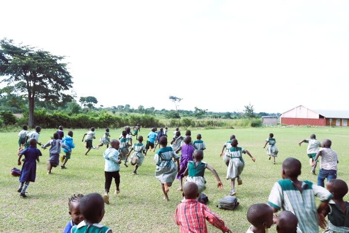 Staff with children